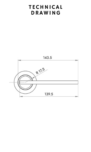 intersection door handle technical drawing