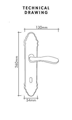 lalezar door handle technical drawing