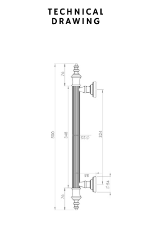 neo-antik pull handle technical drawing
