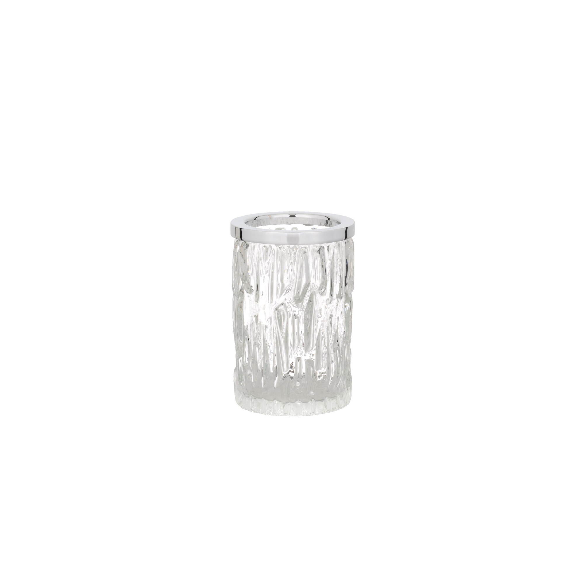 Wave Transparent Glass Toothbrush Holder