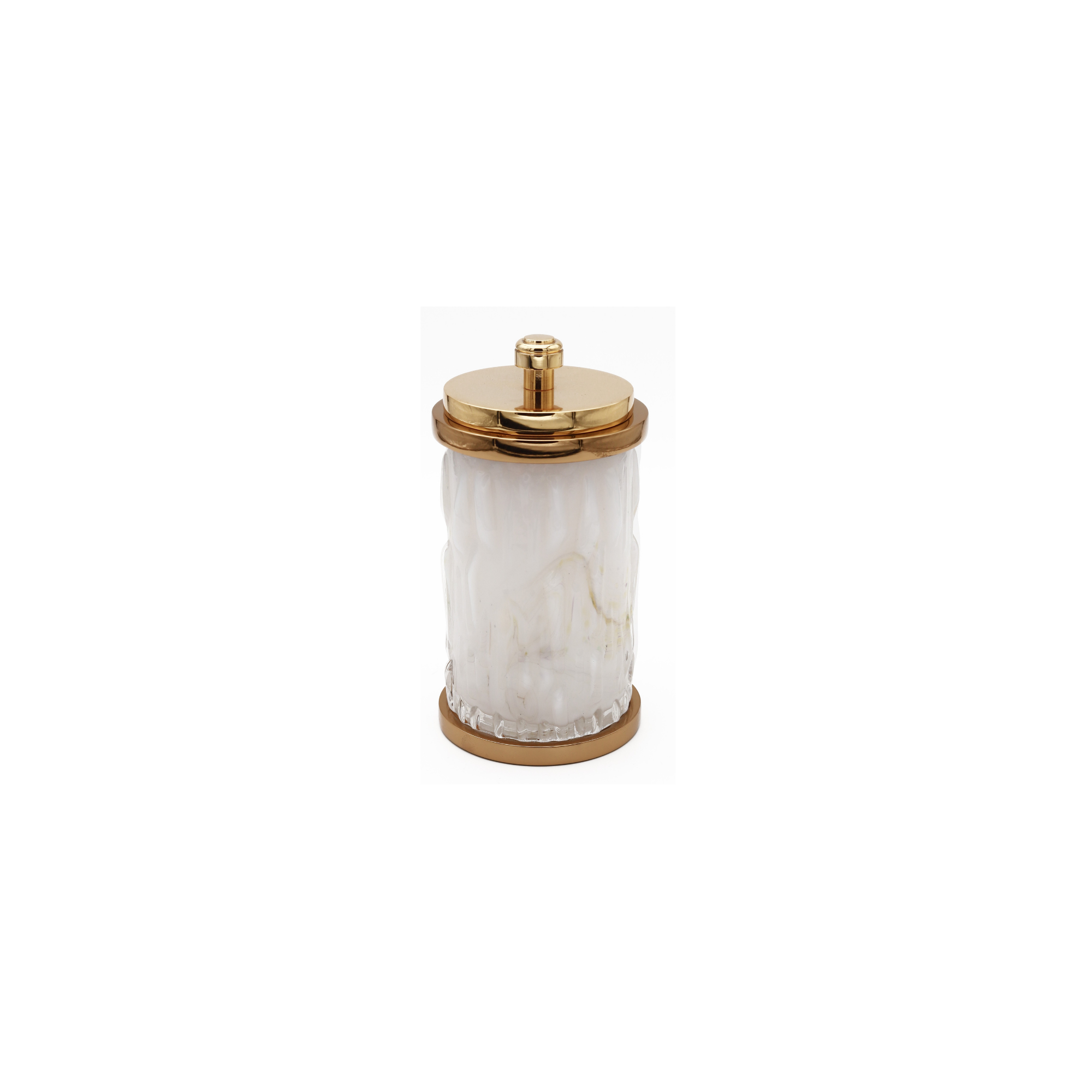 Wave White Glass Cotton Bud Holder