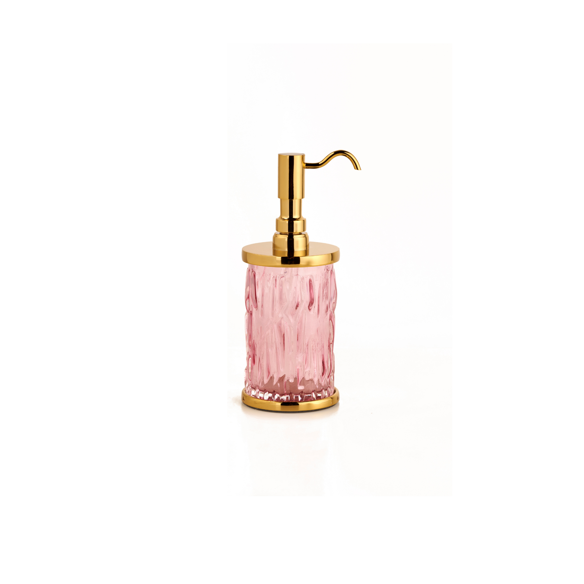 Wave Pink Glass Soap Dispenser