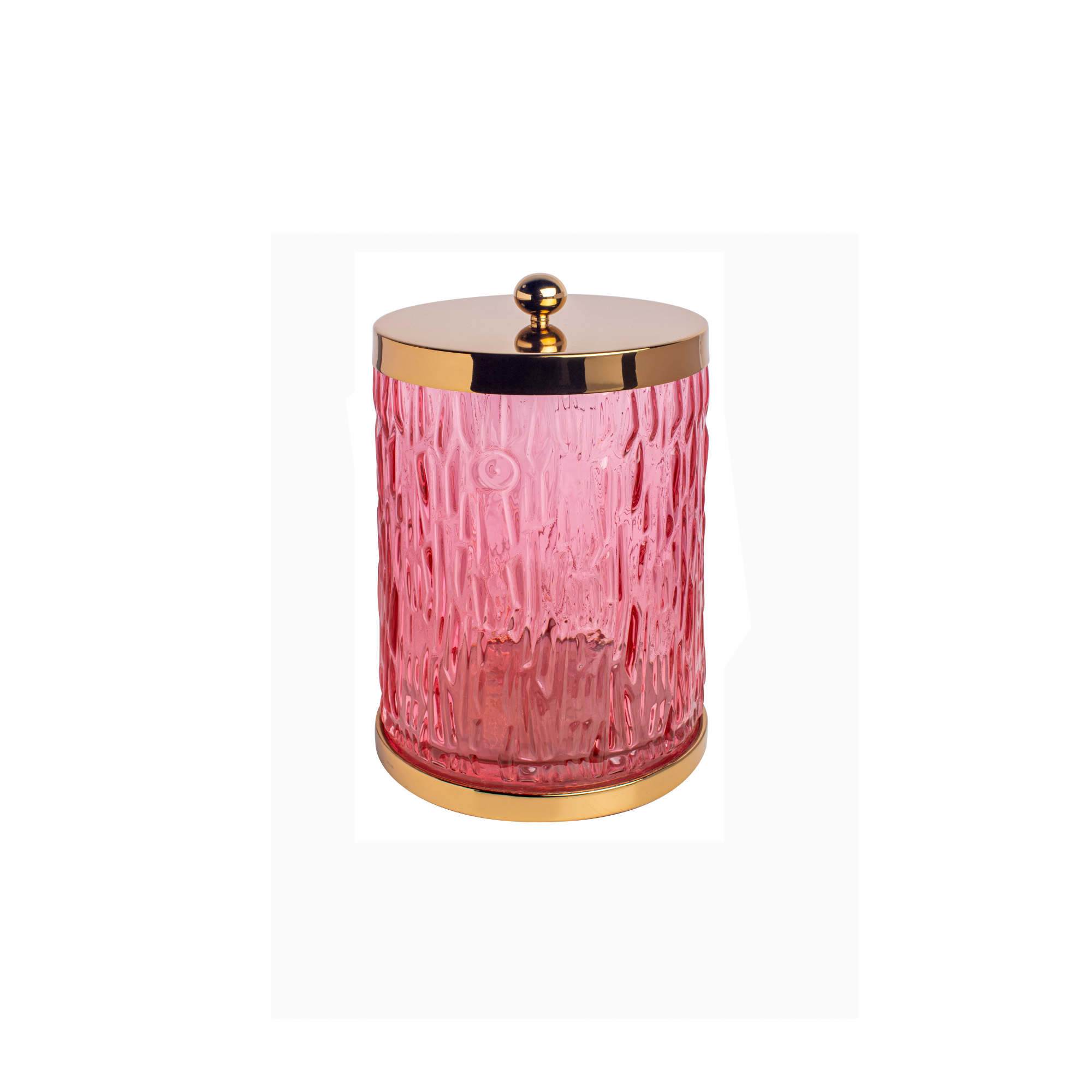 Wave Pink Glass Waste Bin