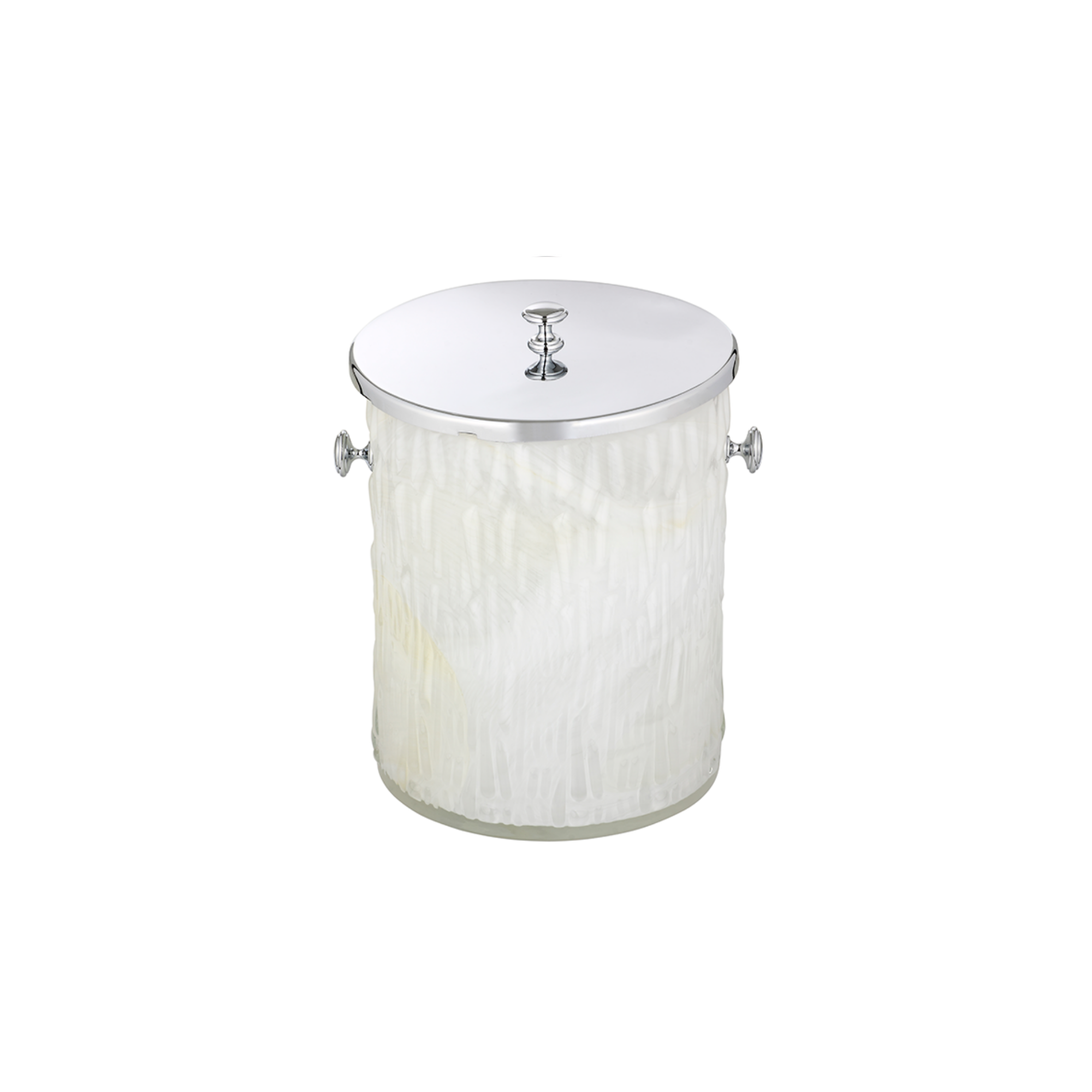 Wawe-White Glass Waste Bin