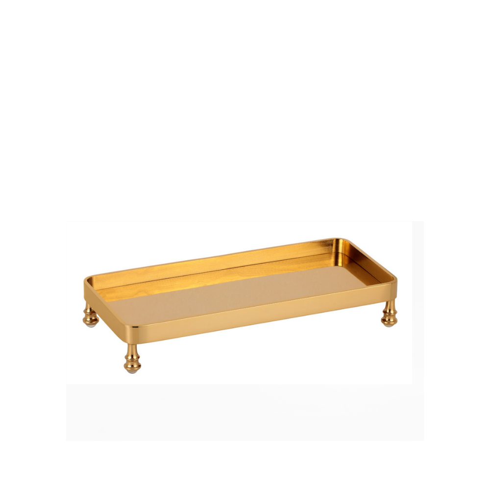 Framed and Footed Tray-24 Karat Gold Plated