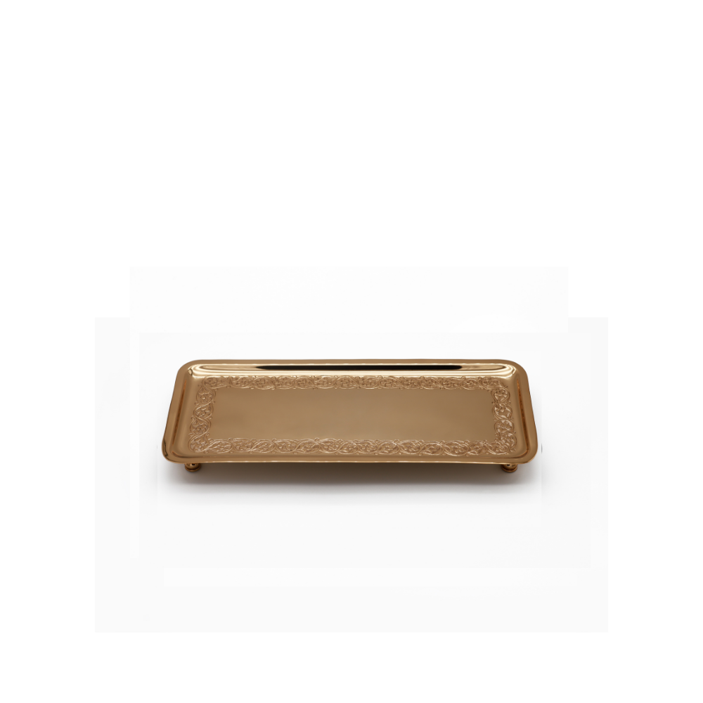 Conchiglia Footed Tray-Gold Color Plated