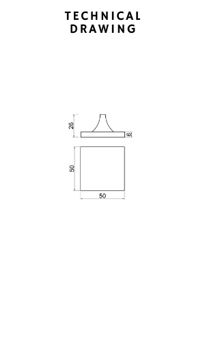 dalgalı square cabinet handle technical drawing