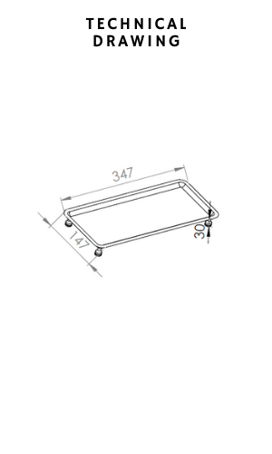 _footed tray technical drawing