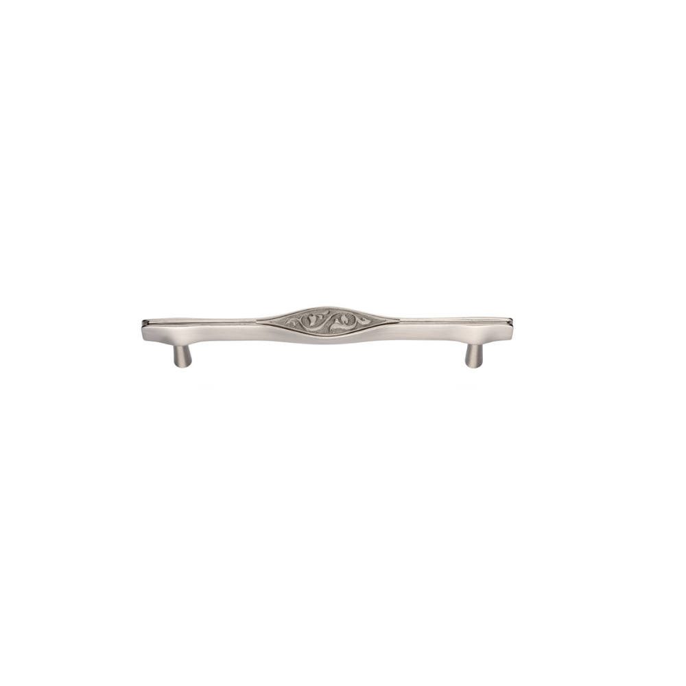 Curl Patterned Drawer Handle Satin Silver