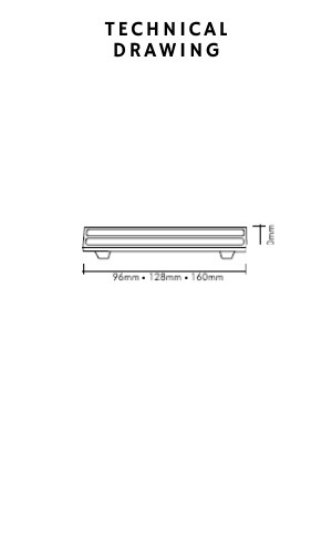 rosa drawer handle technical drawing