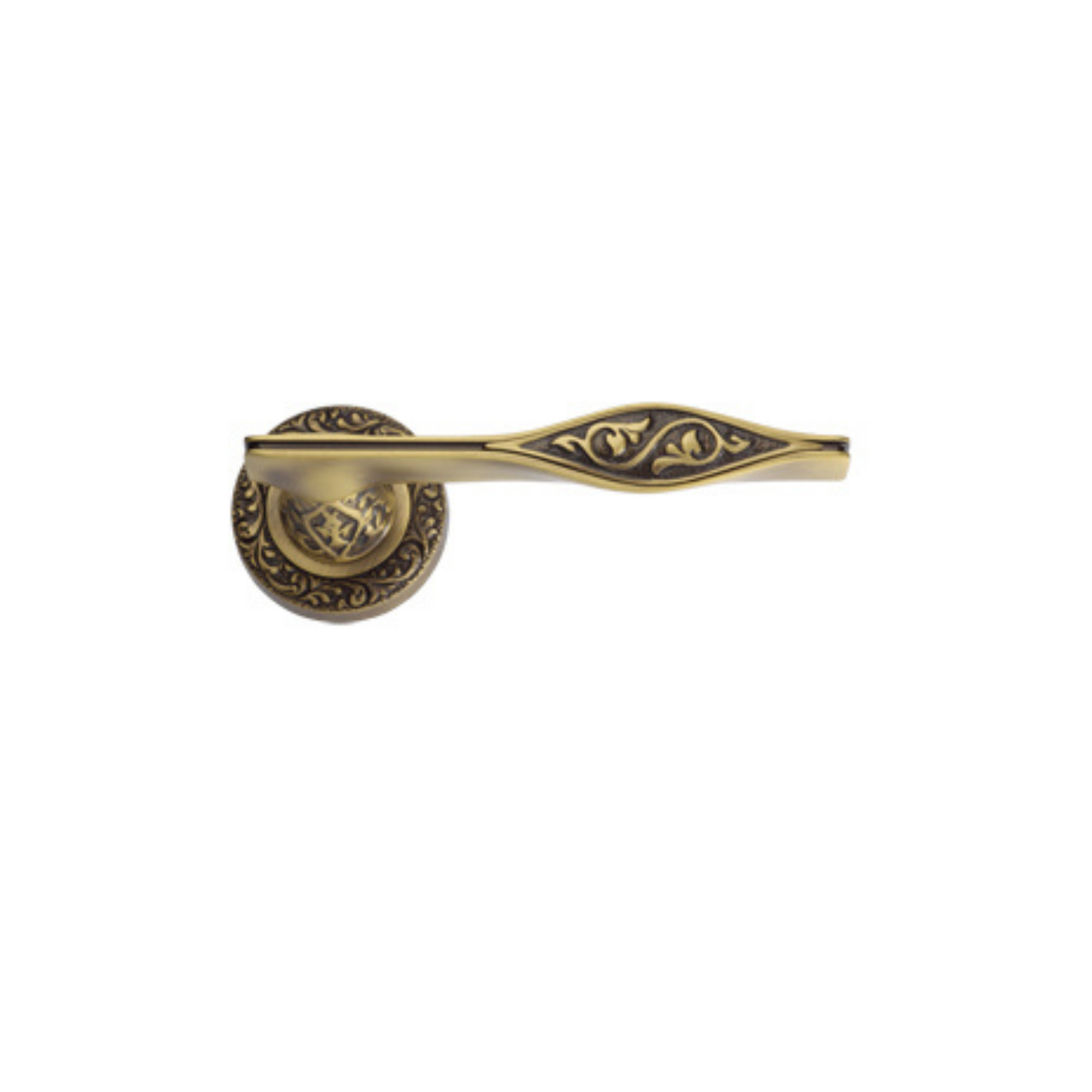 Curl-104 Door Handle on Rose Brass Oxide