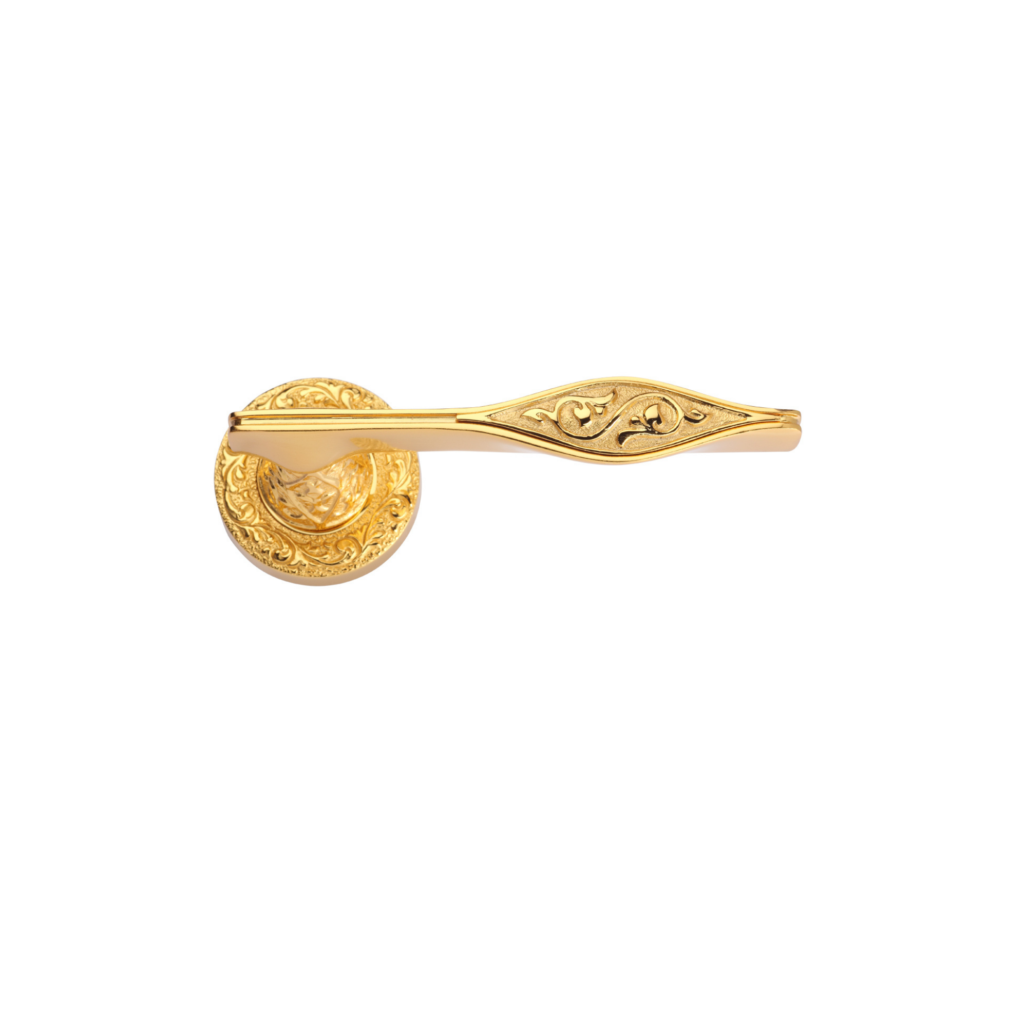 Curl-104 Door Handle on Rose 24K Gold